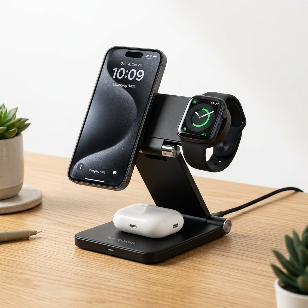 3-in-1 Foldable Magnetic Wireless Charging Station